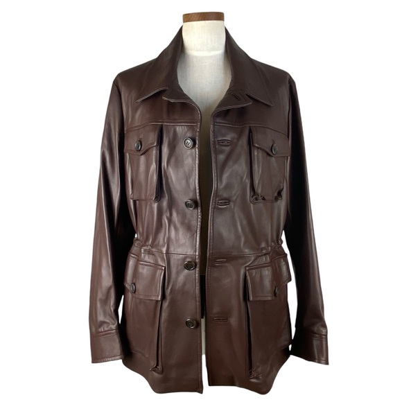 Matteo Perin Italian Luxury Handmade Brown Leather Jacket - Picture 16 of 16